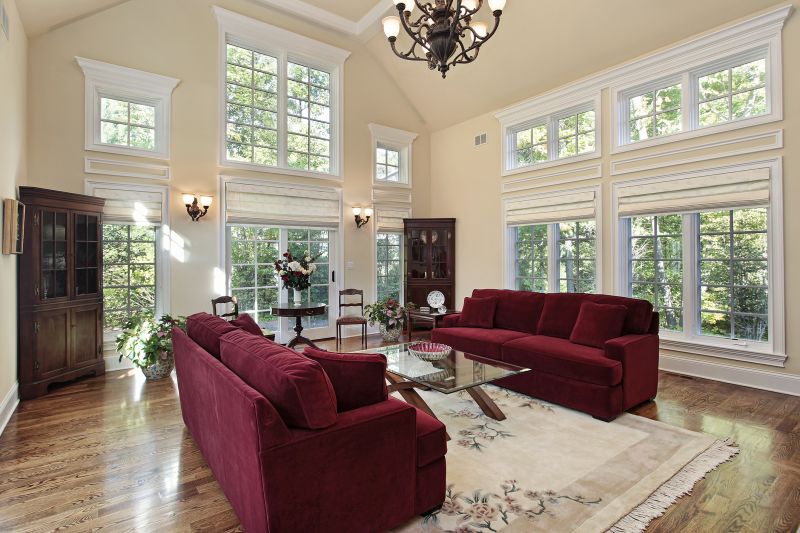 Energy-efficient casement window in a living room